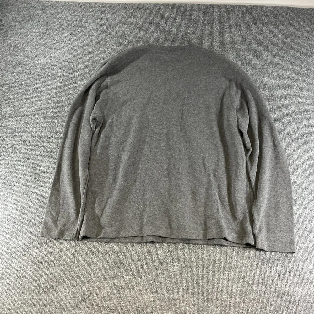 Brooks Brothers Sport Mens V Neck Sweater Gray Pullover Long Sleeve Size Large L